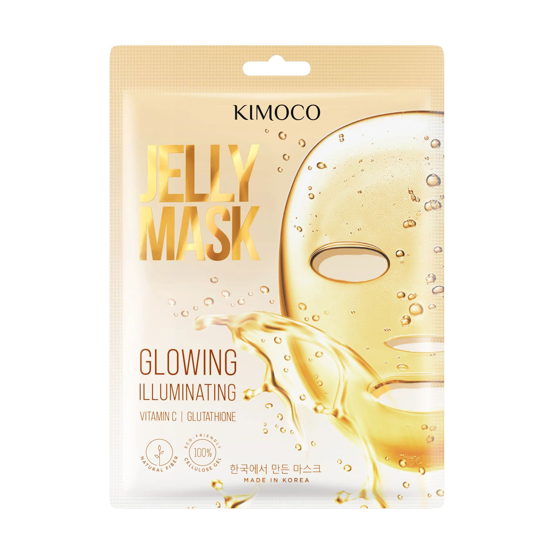 Освітлювальна гелева маска для обличчя Kimoco Beauty Glowing Illuminating Jelly Mask з вітаміном С та глутатіоном, 23 мл